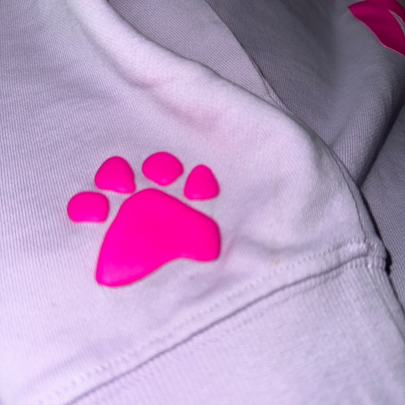 WILDFOX Dog Loves Me Sweatshirt Puffy Print Lavender Purple Pink  XL - Picture 4 of 5